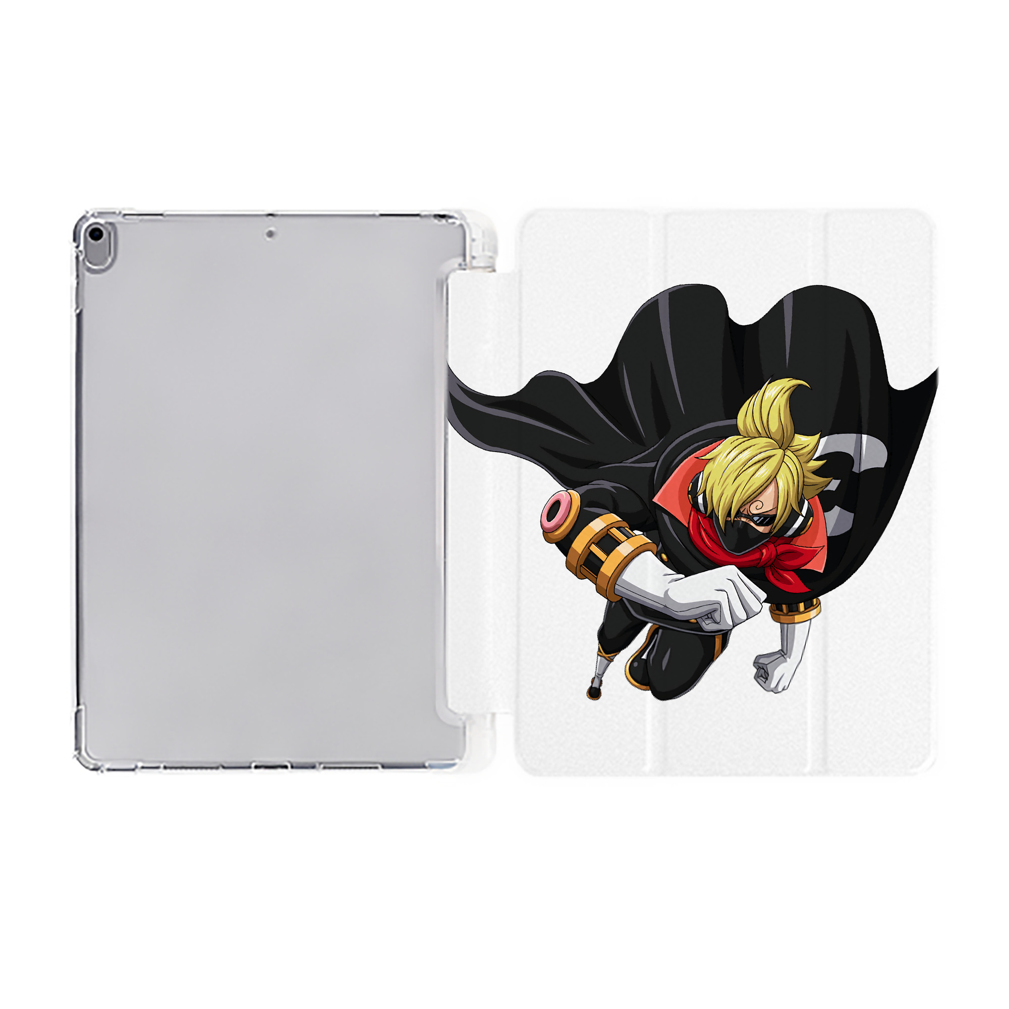 （画像用） ワンピース サンジ ONE PIECE Sanji IPad ケース ペン収納付き 三つ折りスタンド PUレザー×シリコン 対応機種9.5/10.5/10.9インチ